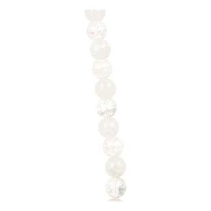 Ribtex Strung 10 mm Clear Acrylic Crack Bead Strand Clear & White 10 mm