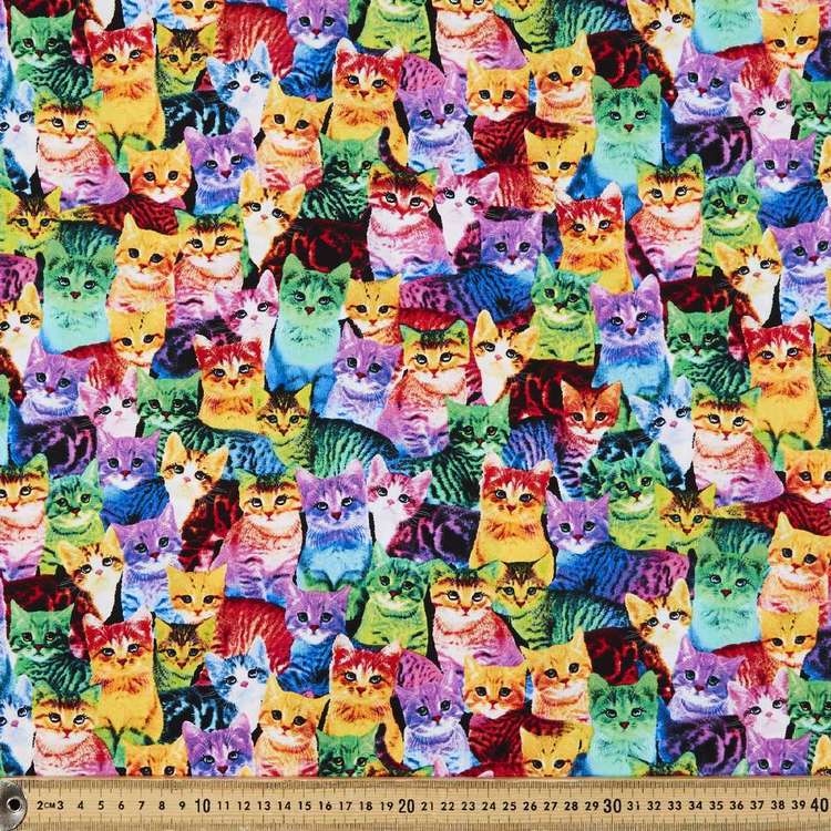 Timeless Treasures Rainbow Cats Cotton Fabric