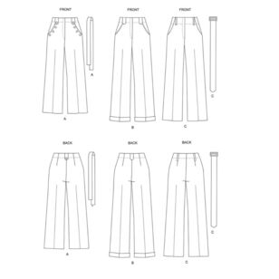 Butterick Sewing Pattern B6715 Misses' Pants  White