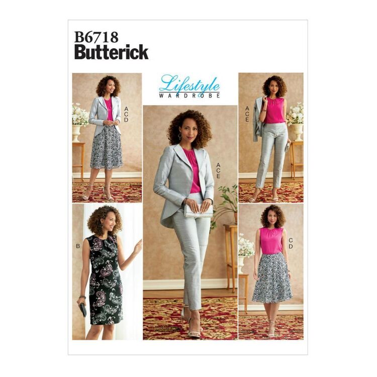Butterick Pattern B6718 Misses' Jacket, Dress, Top, Skirt, & Pants