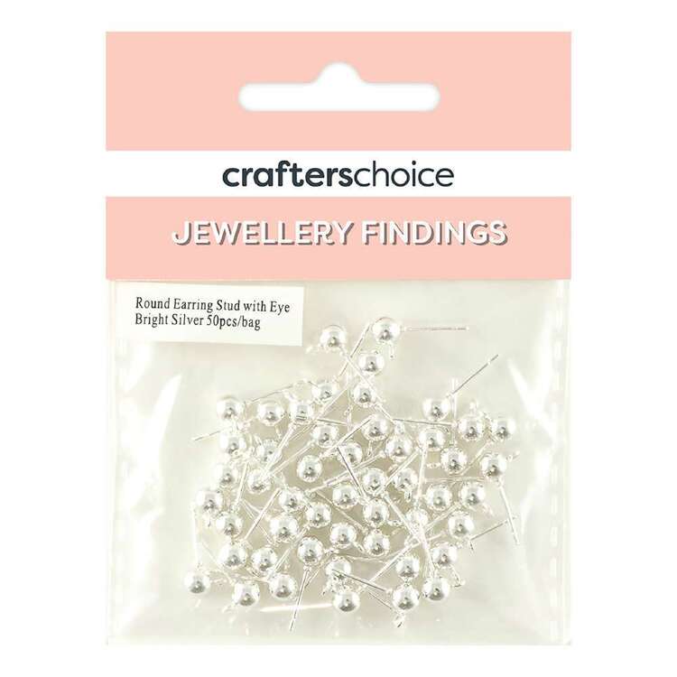 Crafters Choice Round Earring Stud with Eye 50 Pack
