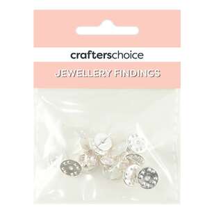 Crafters Choice Pin Brooch 8 Pack Bright Silver 10 mm