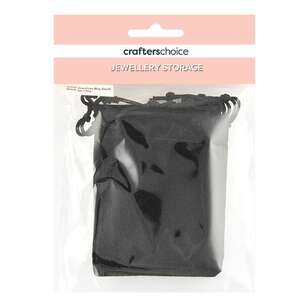 Crafters Choice Velvet Jewellery Bag 4 Pack Black 90 x 70 mm