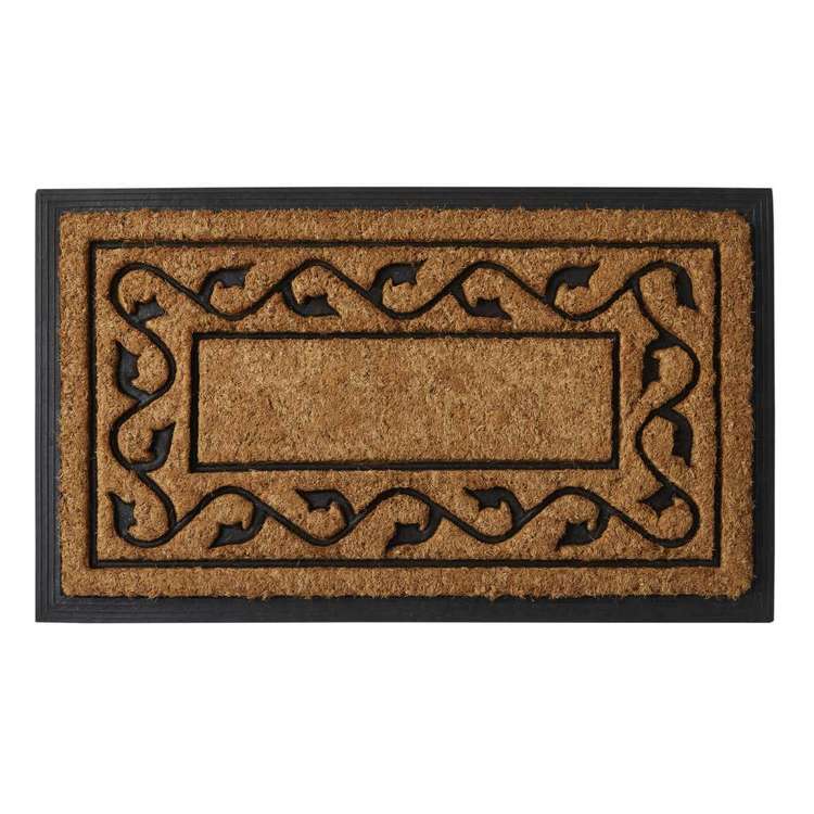 KOO Home Scroll Coir And Rubber Mat