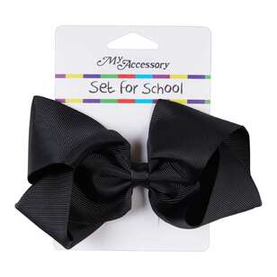 My Accessory Set For School Medium Hair Bow Black 3 x 12.5 x 12.7