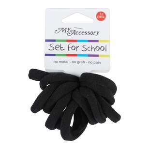 My Accessory Set For School Thick Knit Hair Tie 12 Pack Black 3.5 x 9 x 10