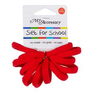 My Accessory Set For School Thick Knit Hair Tie 12 Pack Red 3.5 x 9 x 10