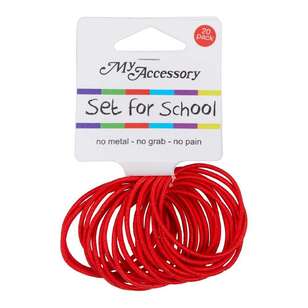 My Accessory Set For School Super Thin Ring Hair Tie 20 Pack Red 3.5 x 11 x 8