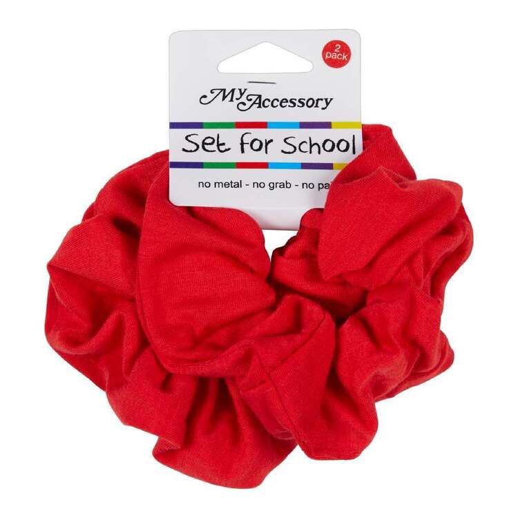 My Accessory Set For School Large Cotton Scrunchies 2 Pack Red 3 x 11 x 12
