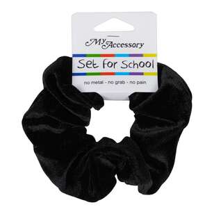 My Accessory Set For School Large Velvet Scrunchie Black 3 x 11 x 20