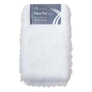 Furtex Pre Cut 75 cm x 50 cm Whispy #6 Faux Fur Fabric White 75 x 50 cm