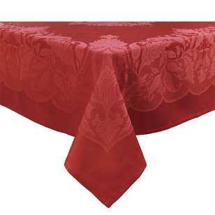 Ladelle Chesterfield Jacquard Tablecloth Red