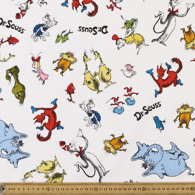 Dr. Seuss Celebrate Characters Printed 112 cm Cotton Fabric