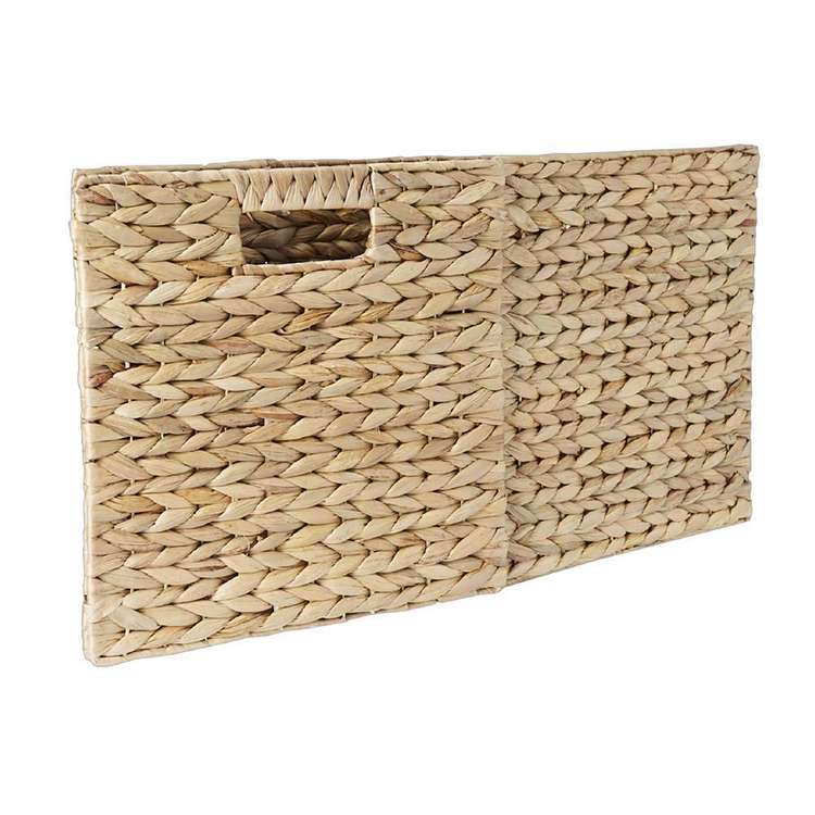 Living Space Collapsible Storage 27 cm Cube Basket Natural 27 x 27 x 27 cm