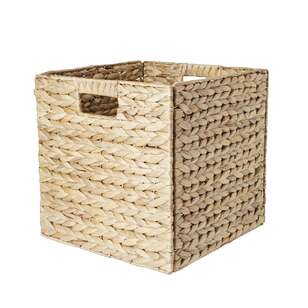 Living Space Collapsible Storage 32 cm Cube Basket Natural 32 x 32 x 32 cm