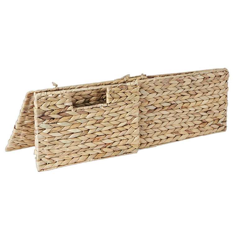 Living Space Collapsible Basket With Lid Natural 35 x 27 x 20 cm