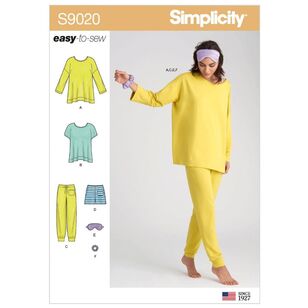 Simplicity Pattern S9020 Misses' Sleepwear Knit Tops, Pants, Shorts & Accessories XX Small - XX Large
