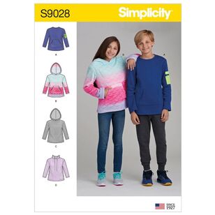 Simplicity Sewing Pattern S9028 Girl's and Boys' Knit Tops White 8 - 16