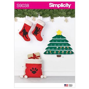 Simplicity Sewing Pattern S9038 Holiday Countdown Calendar & Accessories White One Size