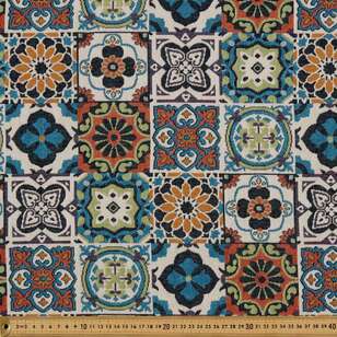 Multi Tile Tapestry Multicoloured 140 cm
