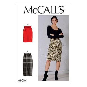 McCall's Sewing Pattern M8004 Misses' Skirt and Belt White