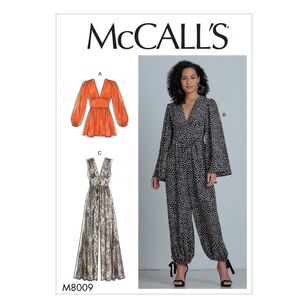 McCall's Sewing Pattern M8009 Misses' Romper and Jumpsuits White