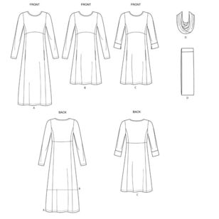New Look Pattern N6632 Misses' Knit Empire Dresses 10 - 22