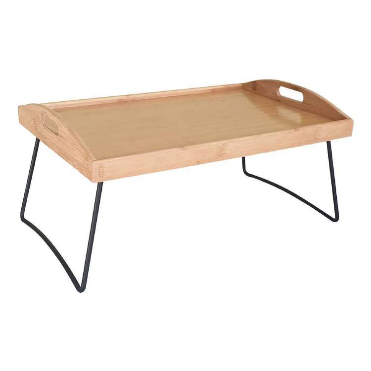 LT Williams Bamboo Server Tray With Foldable Legs Natural