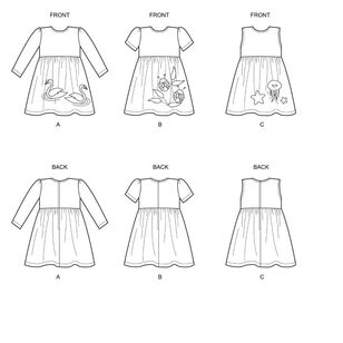 New Look Pattern N6647 Toddlers' Dresses with Appliques 6 Months - 4 Years