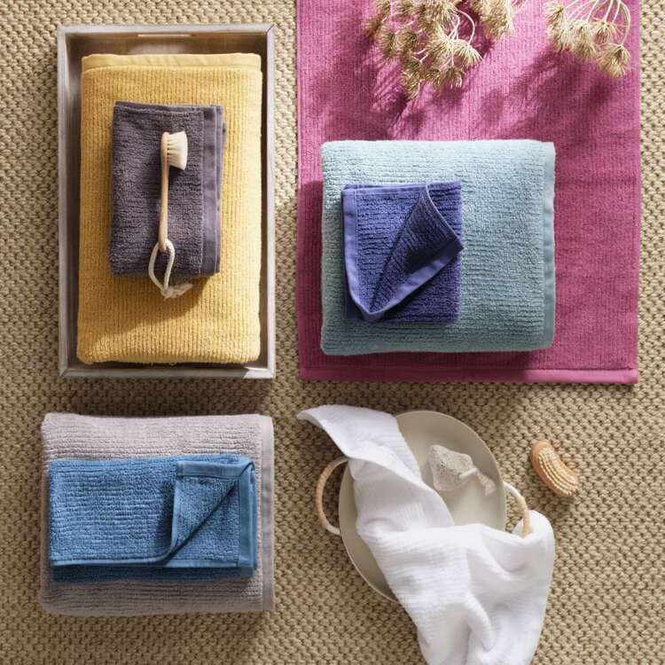 Brampton House Zero Twist Ribbed Towel Collection Aqua
