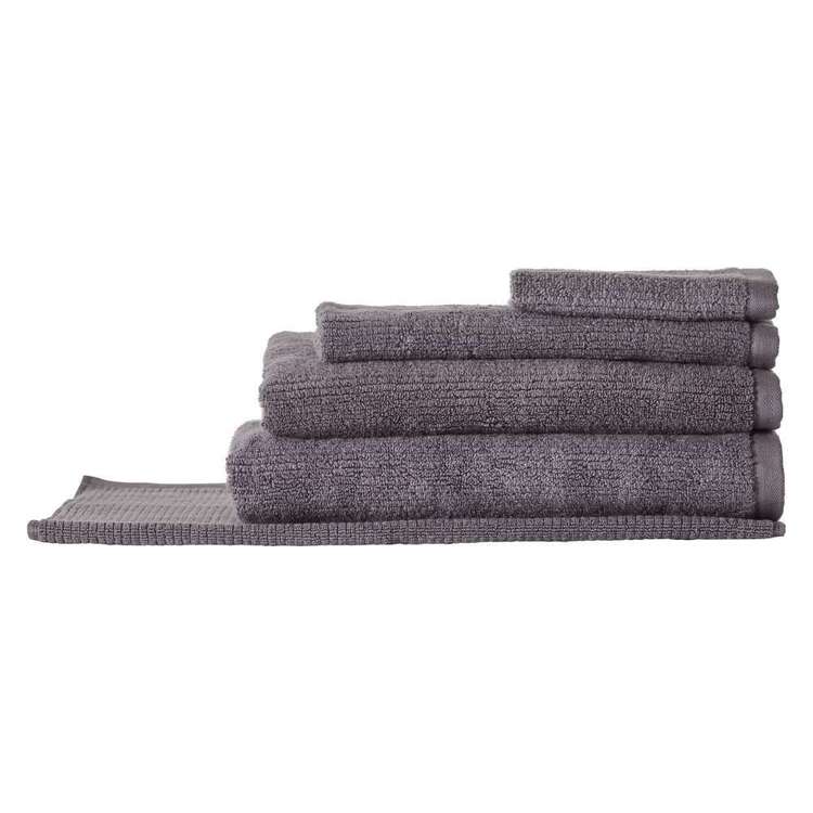 Brampton House Zero Twist Ribbed Towel Collection Charcoal