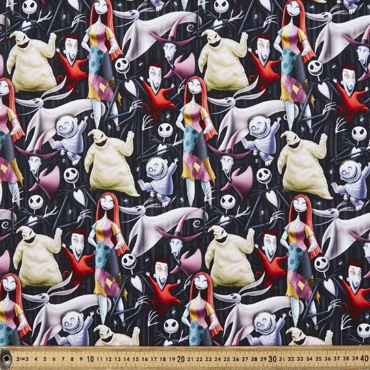 Nightmare Before Christmas Allover Cotton Fabric Black 112 cm