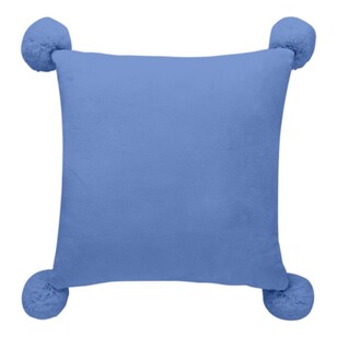 Kids House Pom Poms Cushion Blue