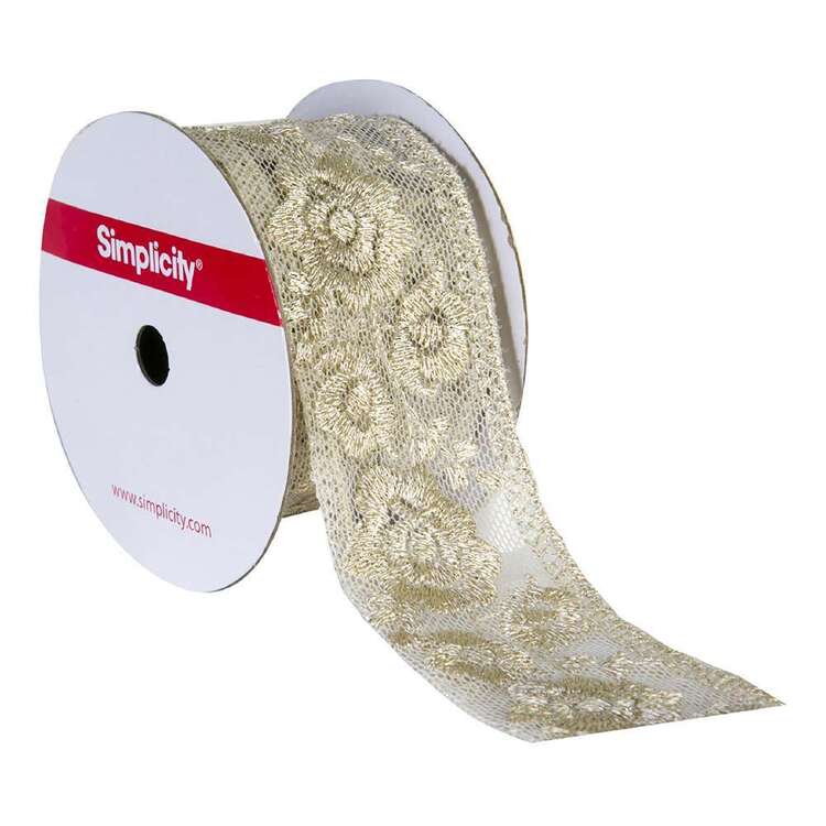 Simplicity Floral Embroidered Mesh Natural