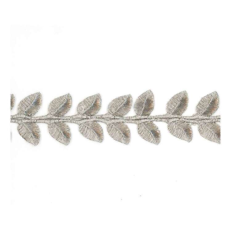 Simplicity Twin Leaf Trim Silver 47.62 mm x 90 cm