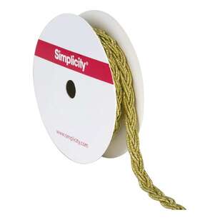 Simplicity Metallic Braid By The Spool Gold 6.35mm