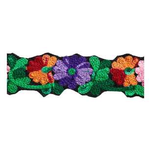 Simplicity 38.1 mm Embroidered Floral Trim Multicoloured 38.1 mm x 90 cm