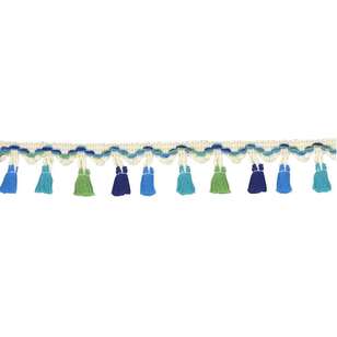 Blue & Green Tassel Fringe Multicoloured 41.3 mm