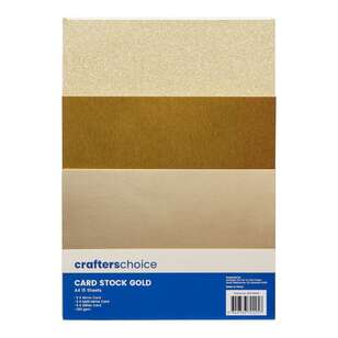 Crafters Choice Card Stock 15 Pack Gold A4