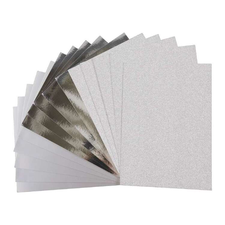 Crafters Choice Card Stock 15 Pack Silver A4