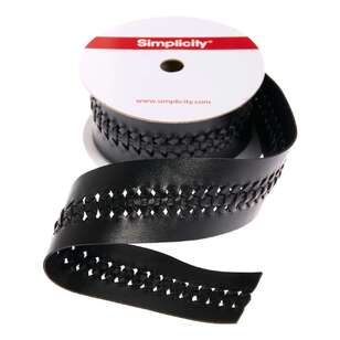 Simplicity Faux Leather Braid # 2 Black 25 mm
