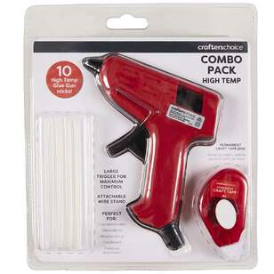 Crafters Choice Glue Gun, Sticks & Tape Pack Red