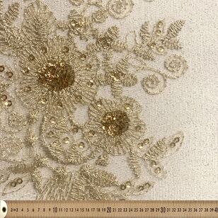 Floral Embroidered 130 cm Lace Fabric Gold 130 cm