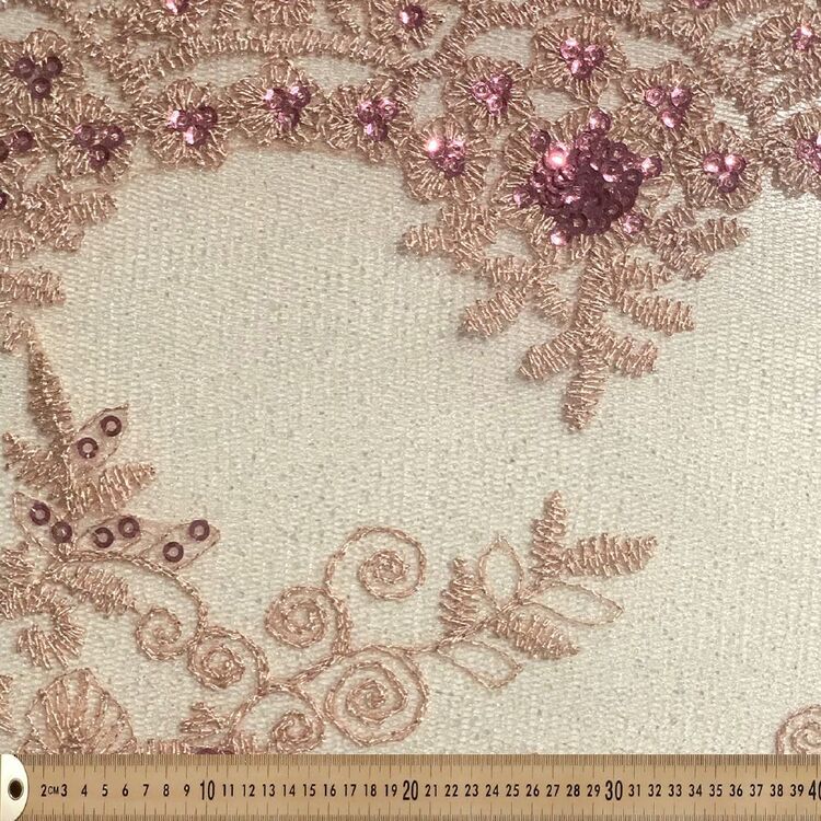Floral Embroidered 130 cm Lace Fabric