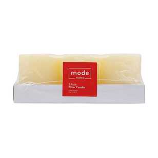 Mode 3 Pack French Vanilla Scented Pillar Candle French Vanilla 7 x 8 cm