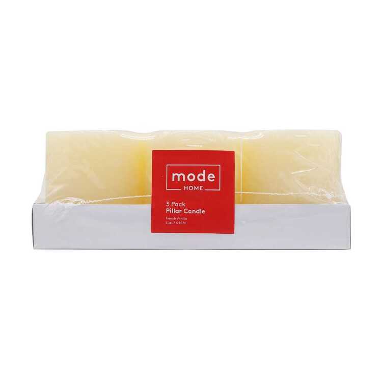 Mode 3 Pack French Vanilla Scented Pillar Candle