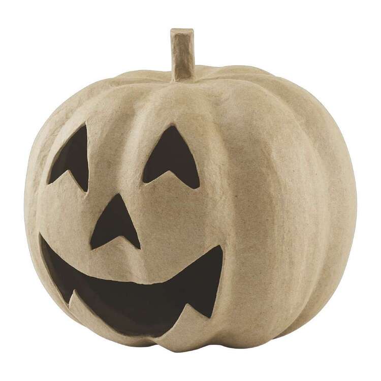 Spooky Hollow Papier Mache Pumpkin With Face