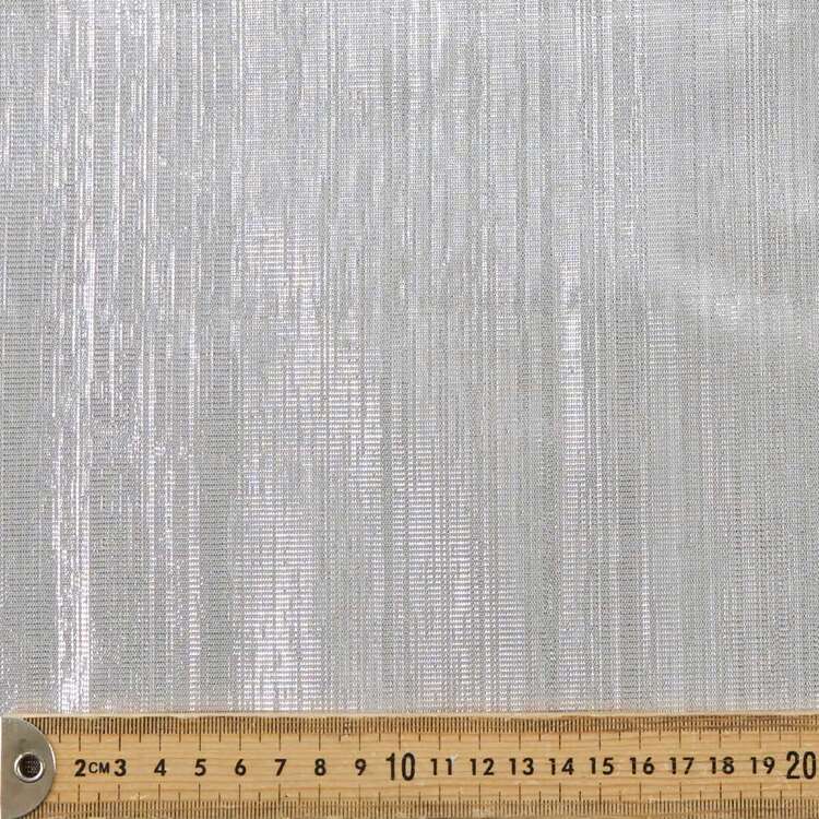 Party Play Smooth Polyester Lurex Lame Fabric Silver 105 cm