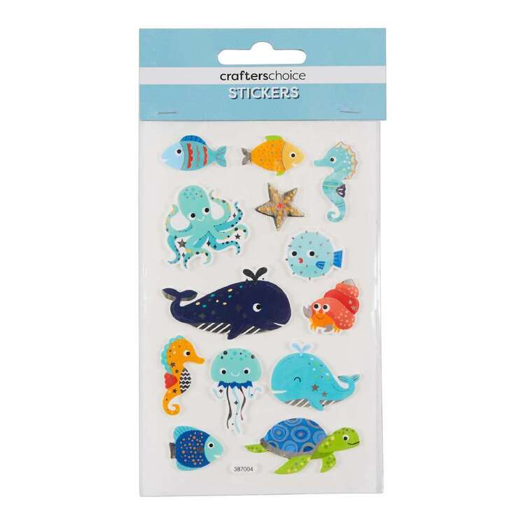 Crafters Choice Foil Foam Marine Animals Sticker Multicoloured