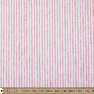 Stripe Printed 145 cm Polando Easy Care Linen Feel Fabric Pink 145 cm